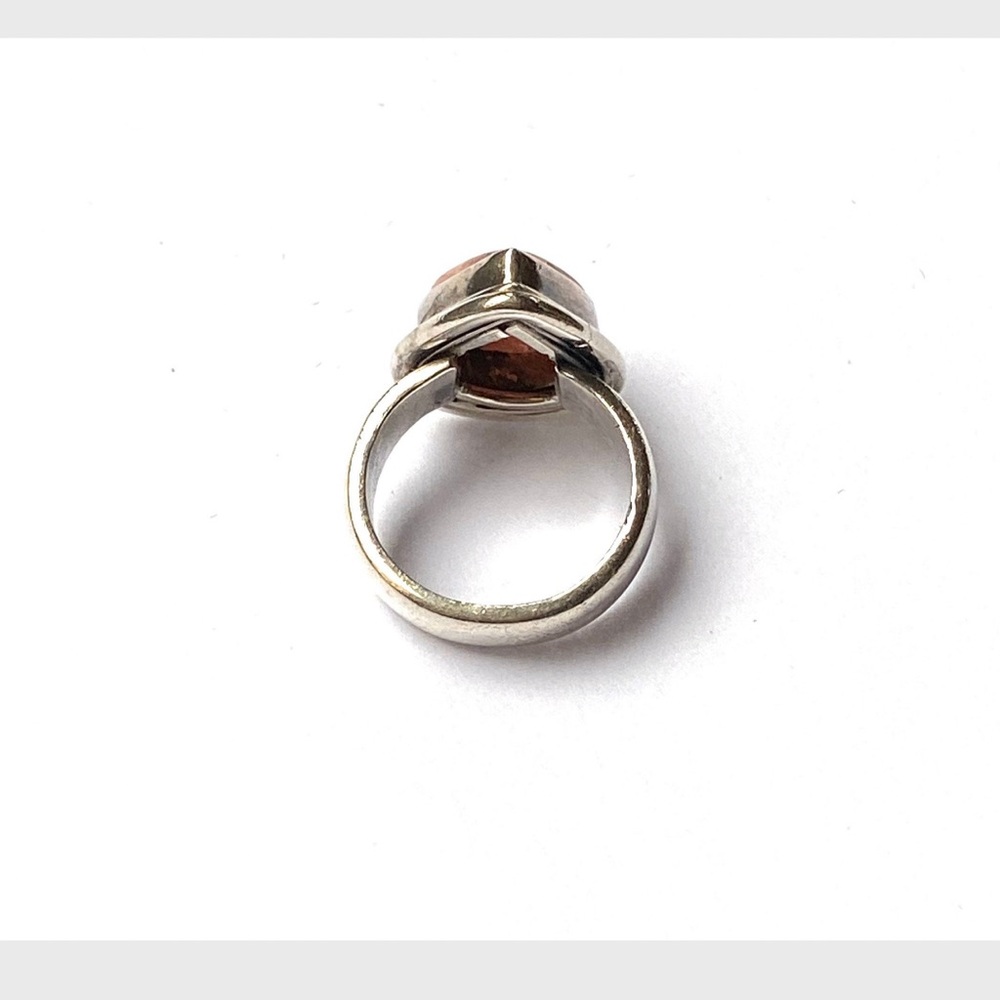 Vintage Sterling Silver Pink Rhodochrosite Ring Size 6 - Picture 6 of 9